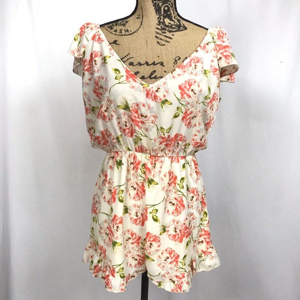 Urban outfitters white floral romper